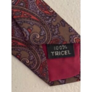 Michael Reed Designer tie Collection Paisley Brown 100% Tricel‎ Silk Necktie